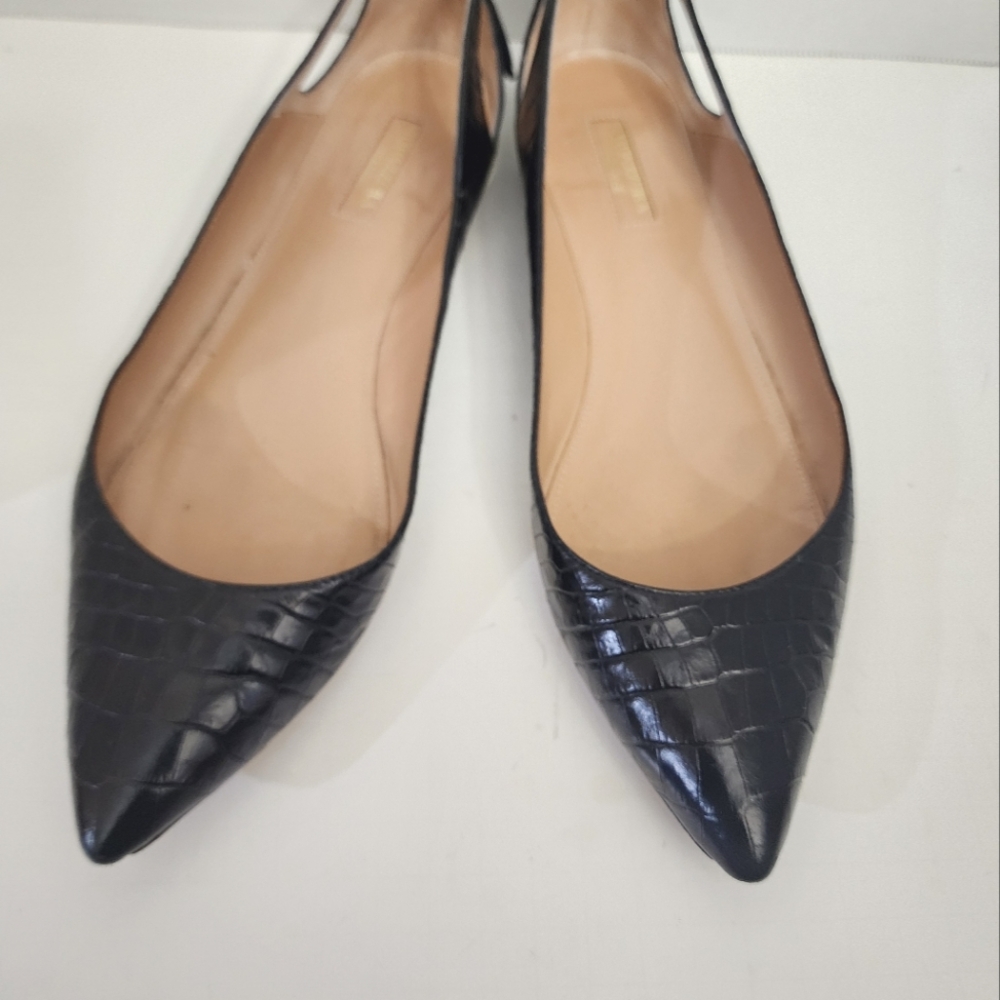 Aquazzura Black Leather Ballet Flat Size 39